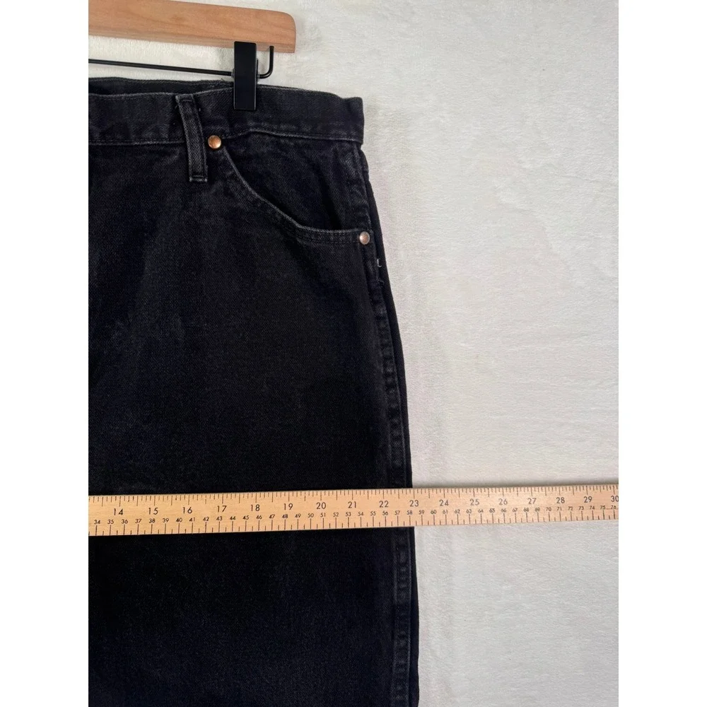 Wrangler 1013MWZWK Mens Black Denim Straight Leg Jeans 40x34 100% Cotton Regular